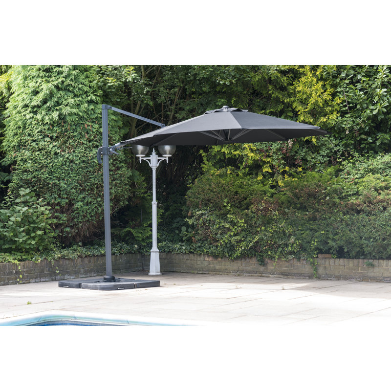 Johnny Cantilever Parasol, Grey, 240cm H x 350cm W x 350cm D