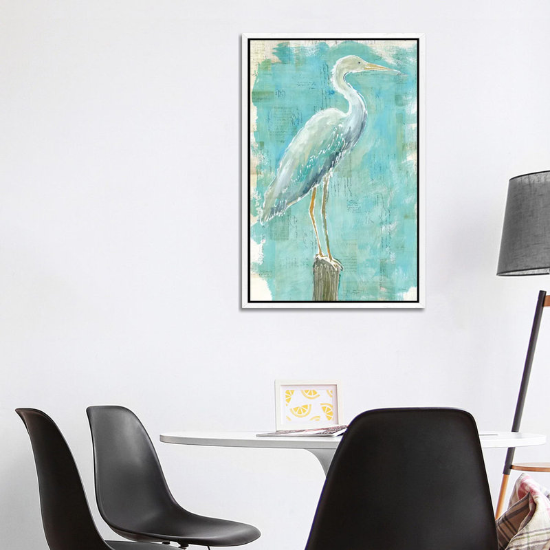 Coastal Egret I 1 Piece Painting on Canvas, 101.6 cm H x 66.04 cm W, White Floater Framed