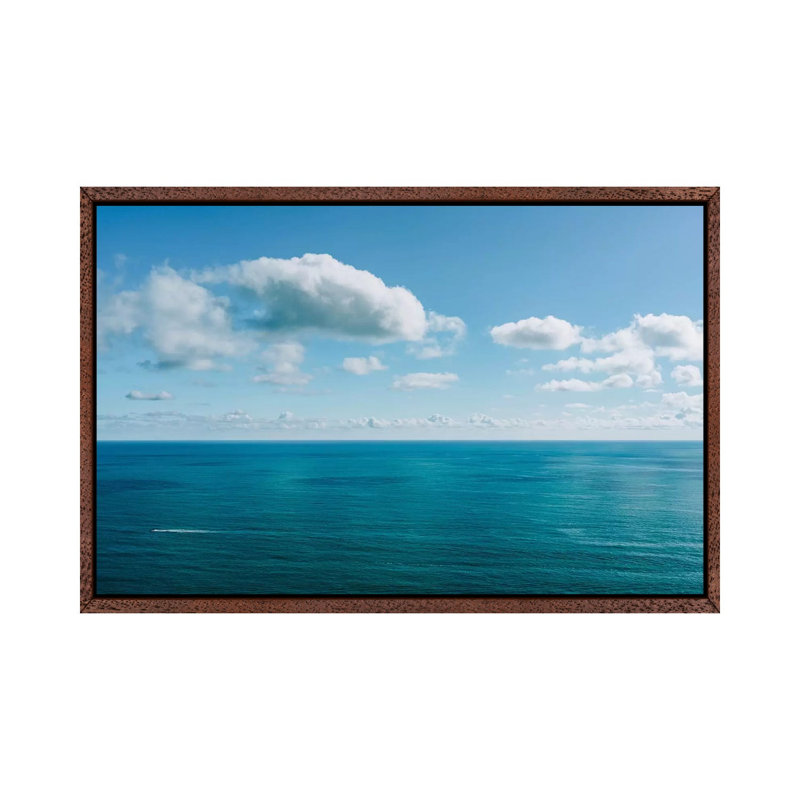 Amalfi Coast Ocean View IV by Bethany Young - Print on Canvas, 66.04cm H x 101.6cm W x 3.81cm D, Classic Brown Wood Framed