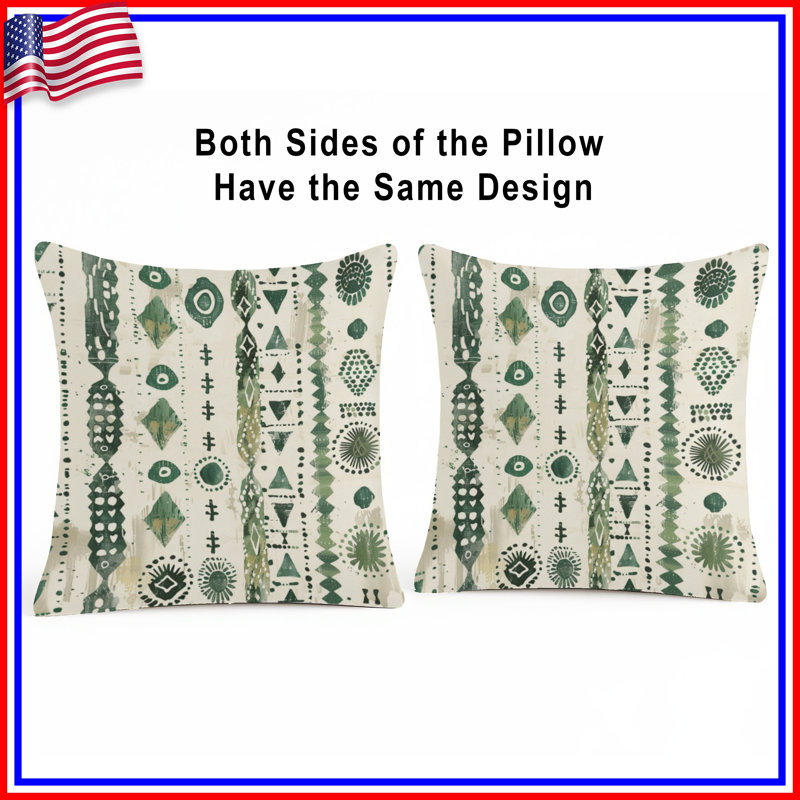 Coussins décoratifs Green Tribal, 26 po x 26 po