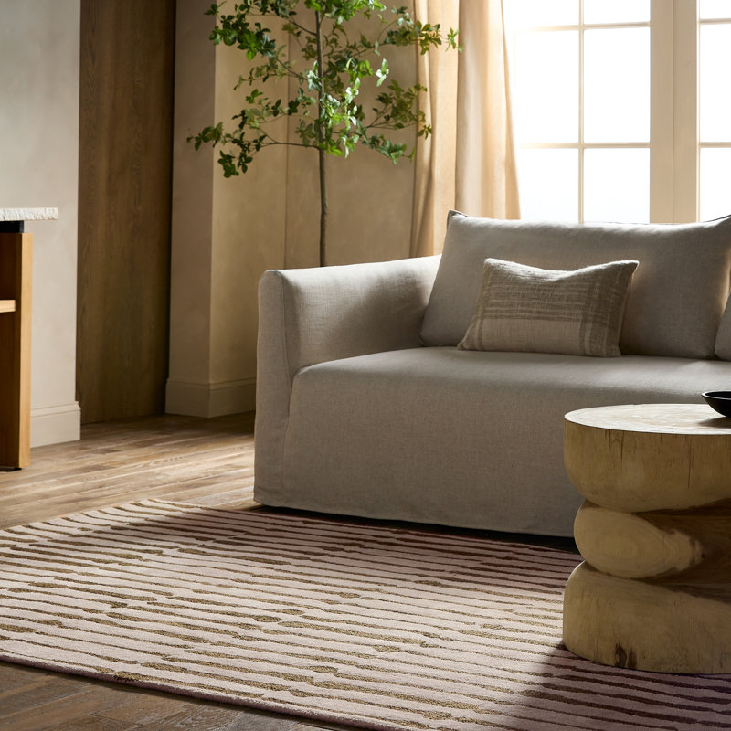 Etho Saville by Nikki Chu Tufted Striped Green/Ivory Area Rug (9'6"X13'6"), Rectangle 9'6" x 13'6"