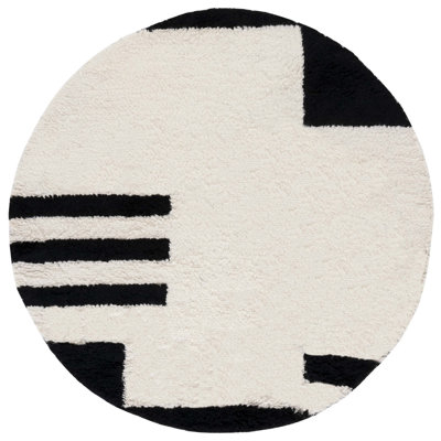 Beaufort Black Ivory Hand-Woven Flatweave Rug