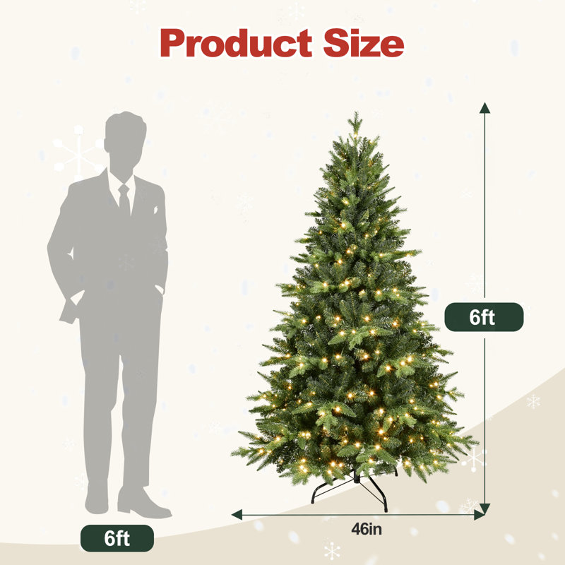 Arbre de Noël artificiel vert pré-éclairé, 6'