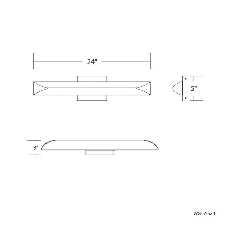 Straitaway Dimmable 24" Bath Vanity & Wall Light With Built In Color Temperature Switch from 2700K/3000K/3500K/4000K
