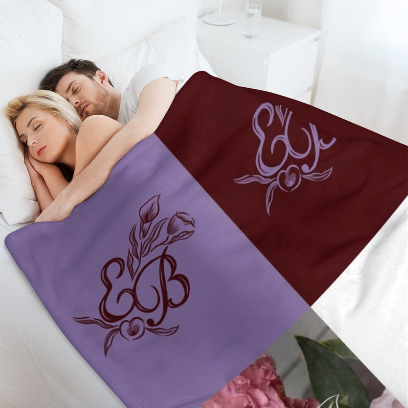 Jeté élégant en flanelle de luxe Monog, 30 po x 40 po