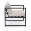 Ensemble de 2 fauteuils club d'extérieur, structure noire avec coussin beige