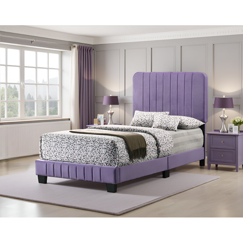 Ensemble de 2 lits simples Valletta, Lit simple, Mauve