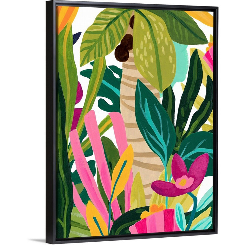 «Island Thicket IV», art mural sur toile, Toile avec cadre noir, H 40 po x l 30 po x P 1,75 po