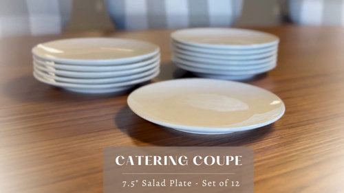 Caterer's Box Rim Porcelain Appetizer Plates - Set of 12