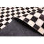 Tapis crème en cuir de vache patchwork noir 6 pi 0 po x 6 pi 0 po