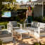 Modern Outdoor Aluminum 4-piece Conversation Set With Coffee Table-504249111