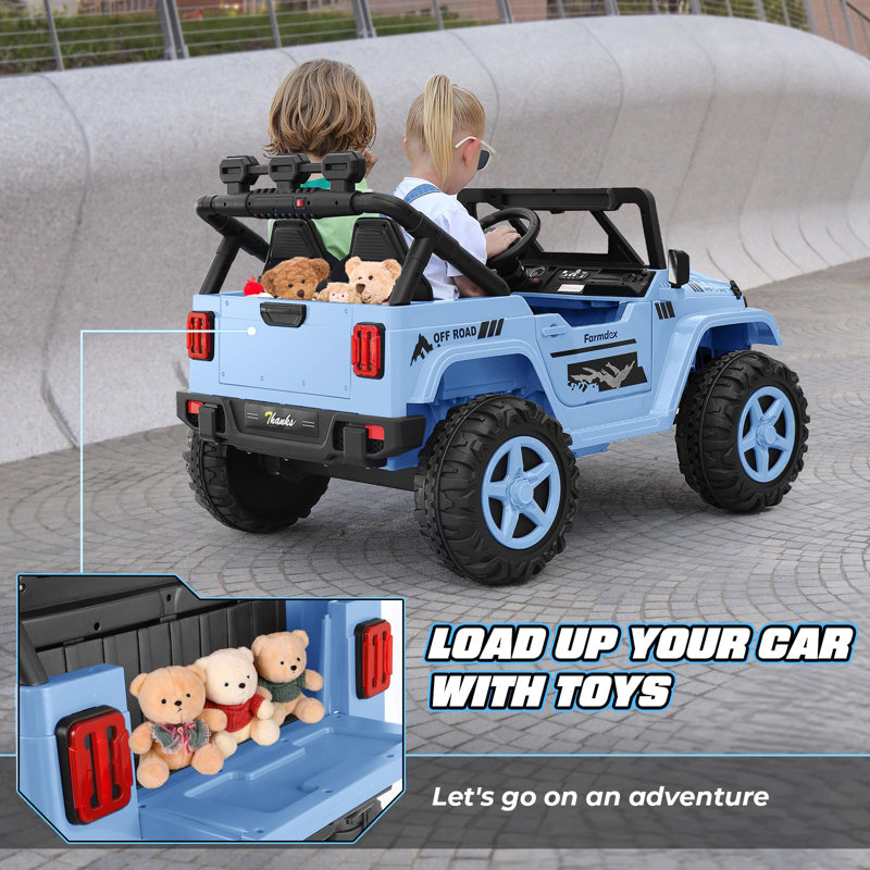 24V Ride On Toys For Big Kids With Remote Control, 2 Seater Kids Electric Car Jeep, Spacious Seat, Storage, Suspension