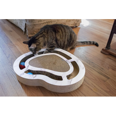 Heart-Shape Busy Box Cat Scratcher Board with Toys