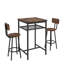 Table de bar 3 pièces brun rustique, 2 tabourets confortables avec, imperméable et chaise, facile à entretenir, idéal pour les tabourets à usage familial, structure en fer de surface, couvre-pieds de tabouret, assemblage simple, idéal