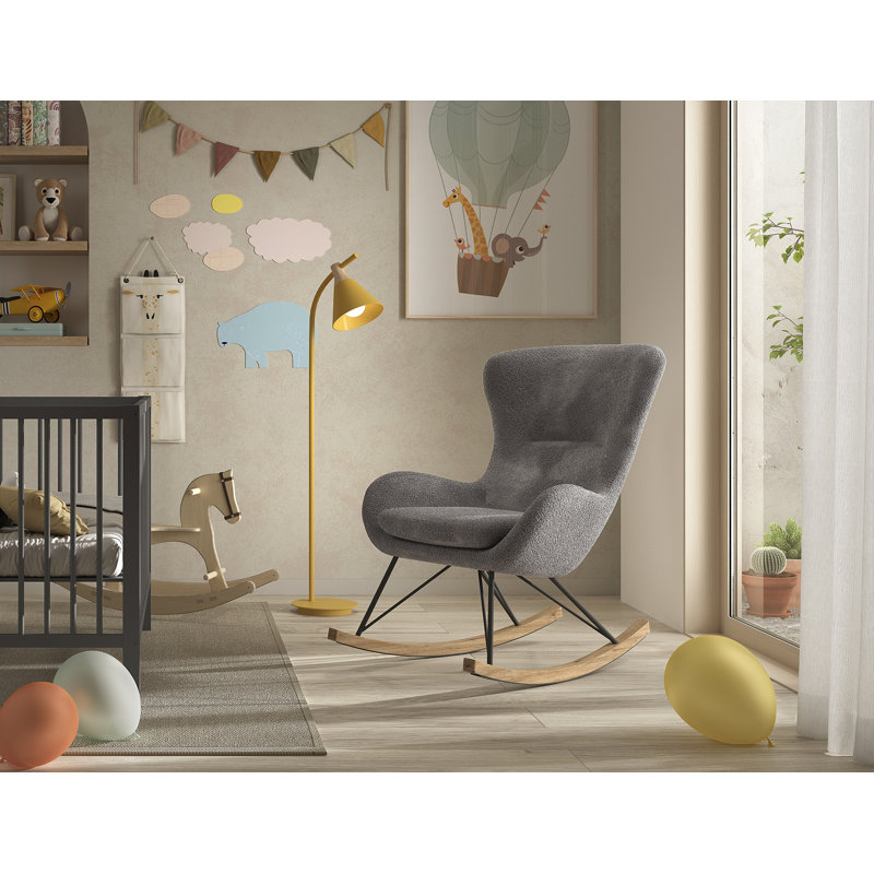 Rocky Upholstered Rocking Chair, Black