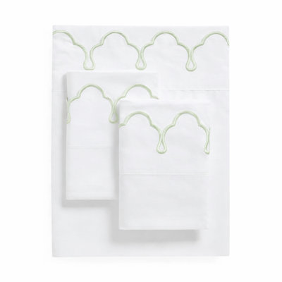 Scalloped 100% Cotton Standard Sheet Set