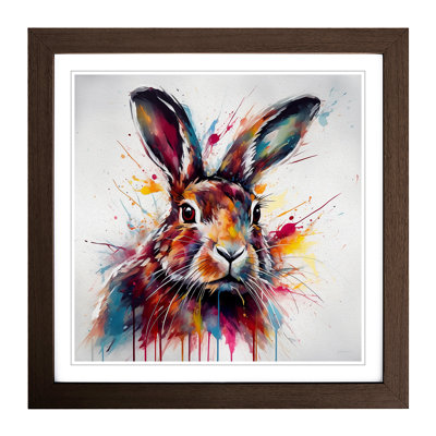 Hare Abstract Art No.1 - Single Picture Frame Print on Wood