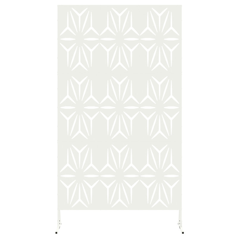 Metal Fence Panel Metal Large Patterned, White