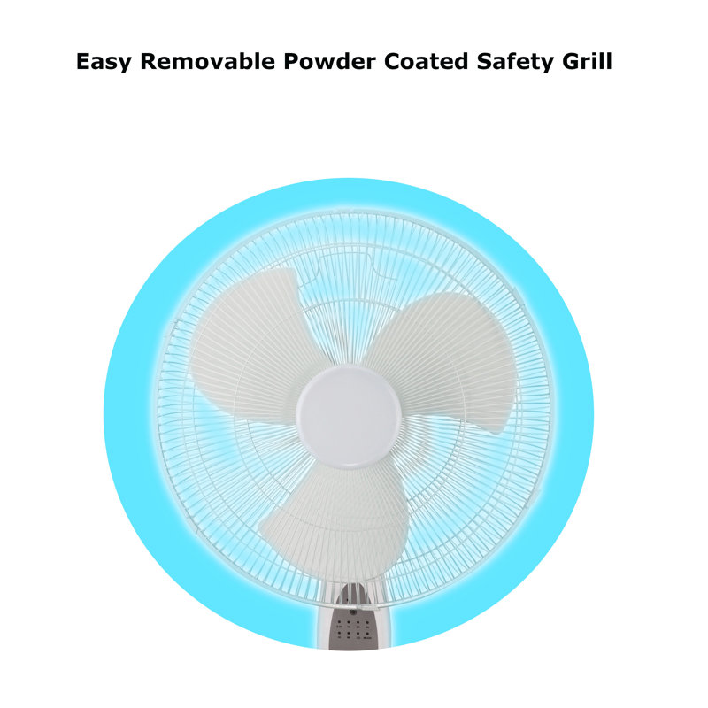 Ventilateur sur socle oscillant 16 po avec télécommande, blanc