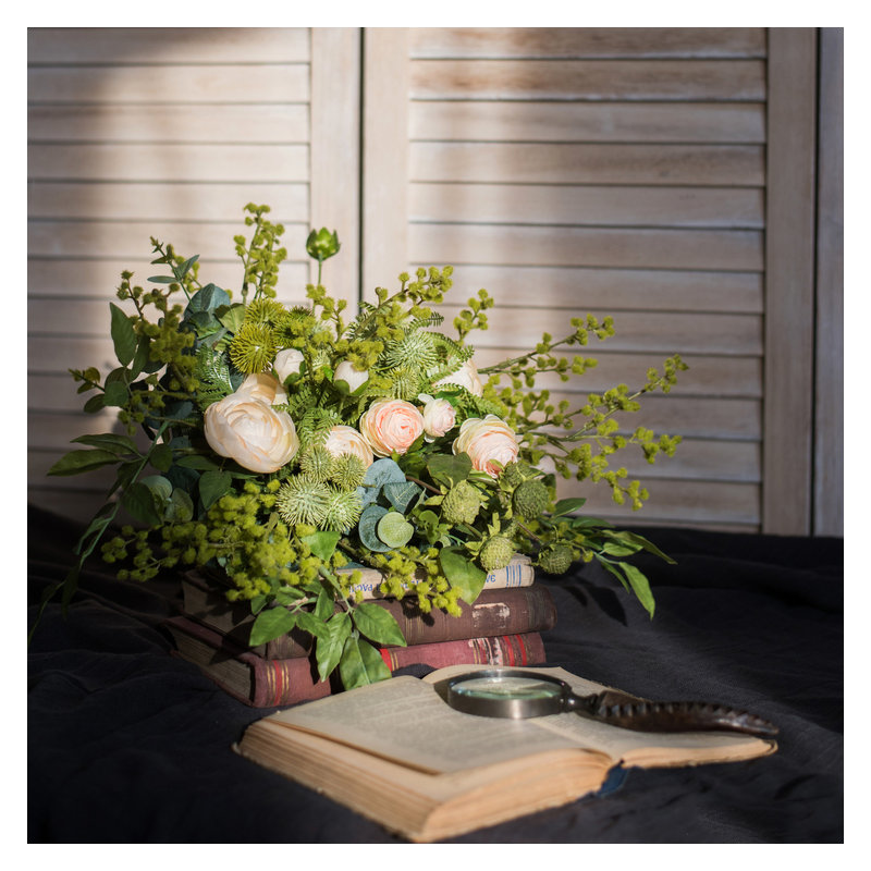 Arrangement floral vert rose rustique Toddington