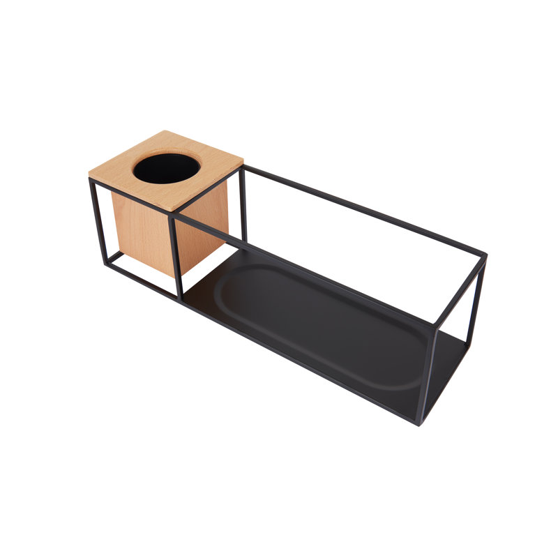 Tablette décorative cubiste, H 5,28 po x l 15,71 po x P 5,12 po, Noir