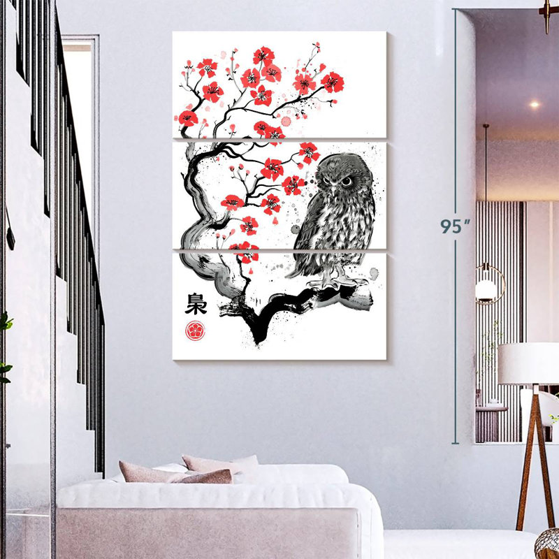 Brampt Fukuro Sumi-E, 74" H x 48" W