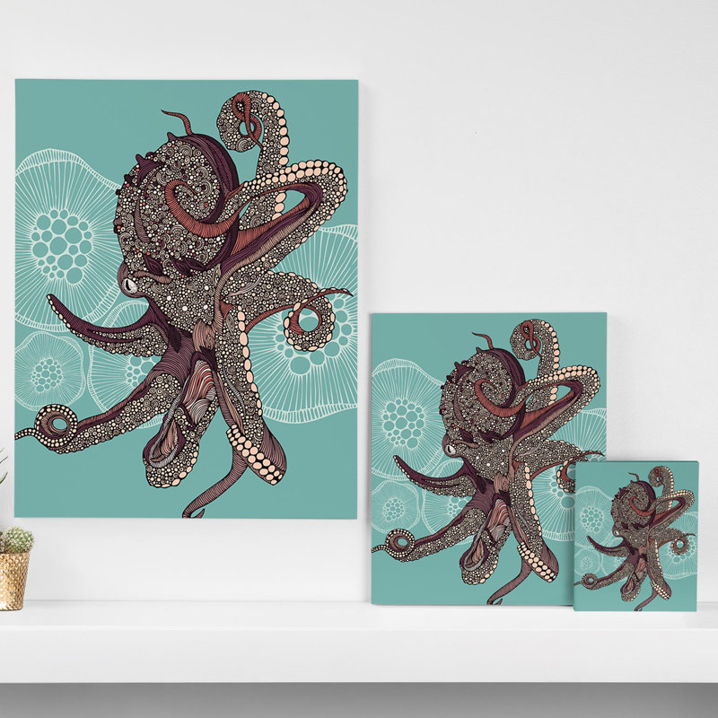 Octopus Bloom Graphic Art on Canvas