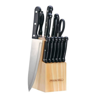 Costway 16-Piece Kitchen Knife Set Stainless Steel Knife Block Set Sharpener