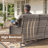 Simino 7-Piece Outdoor Wicker Patio Conversation Set With Rectangle Metal Fire Pit Table, Swivel Gliders And Ottomans-1842940332-1842940334-1842940328