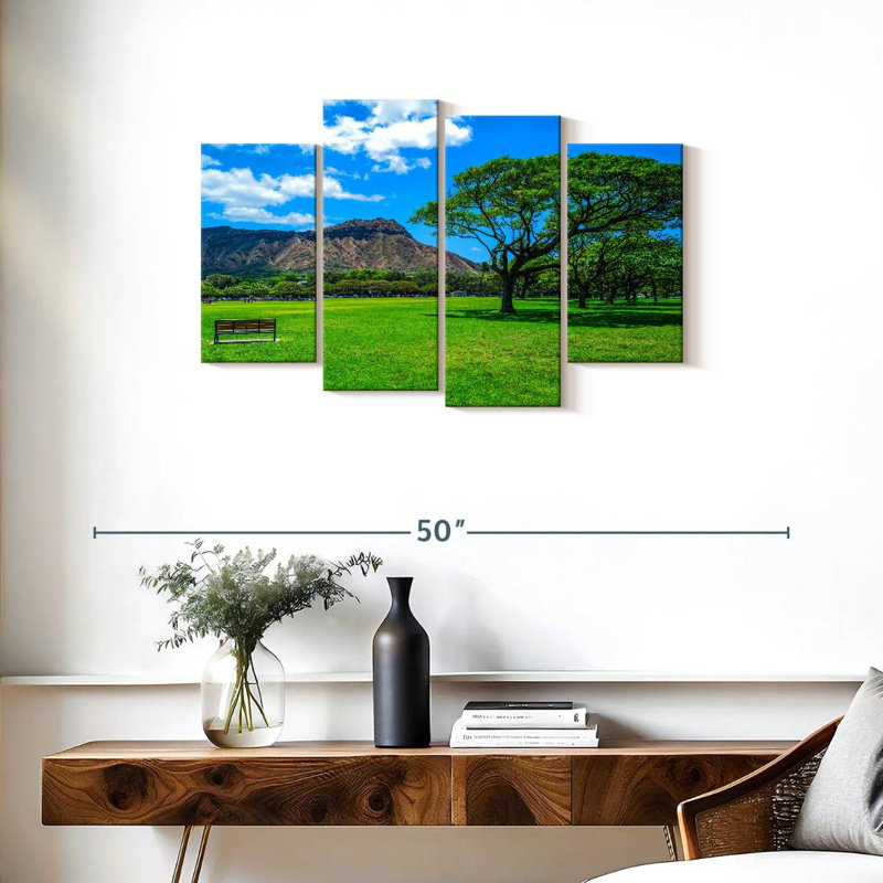 Sireci Diamond Head From Waikiki Park, 22" H x 36" W