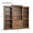 78.75'' Tall 3-Pieces Bookcase,Display Cabinet With 5 Colors Adjustable Led Ceiling Light,Retro Style Bookshelves With Tempered Glass Shelves-1764767715