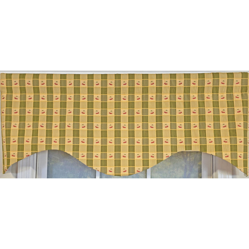 Cherry Plaid Cornice Valance, Vert