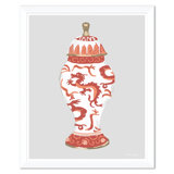 Dragon Jar In Orange Giclee Print by Dana Gibson
