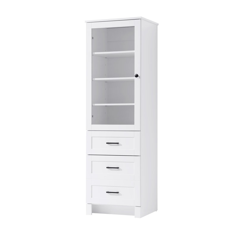 Armoire de rangement pour salle de bain 20 pouces en blanc, Blanc, H 65 po x l 20 po x P 65 po