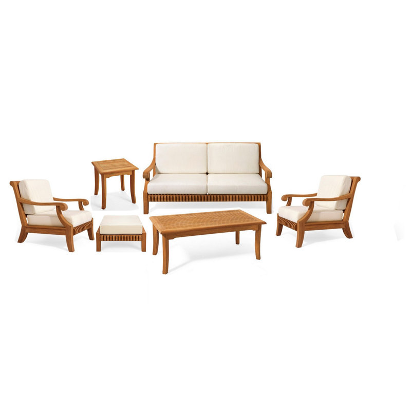 Giva 68'' Wide Teak Patio Sofa with Sunbrella® Cushions