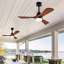 Hot vente ventilateurs de plafond de 42 pouces avec lumières et télécommande, ventilateur de plafond extérieur pour patio avec lumière 3 pales ventilateur de plafond moderne, moteur à courant continu réversible silencieux, ventilateur de bois pour la ferme-489207689-489207691-489207697