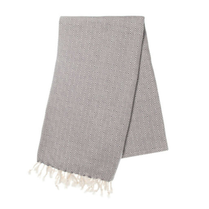 Serviette de plage en coton turc Jazouli, Gris foncé