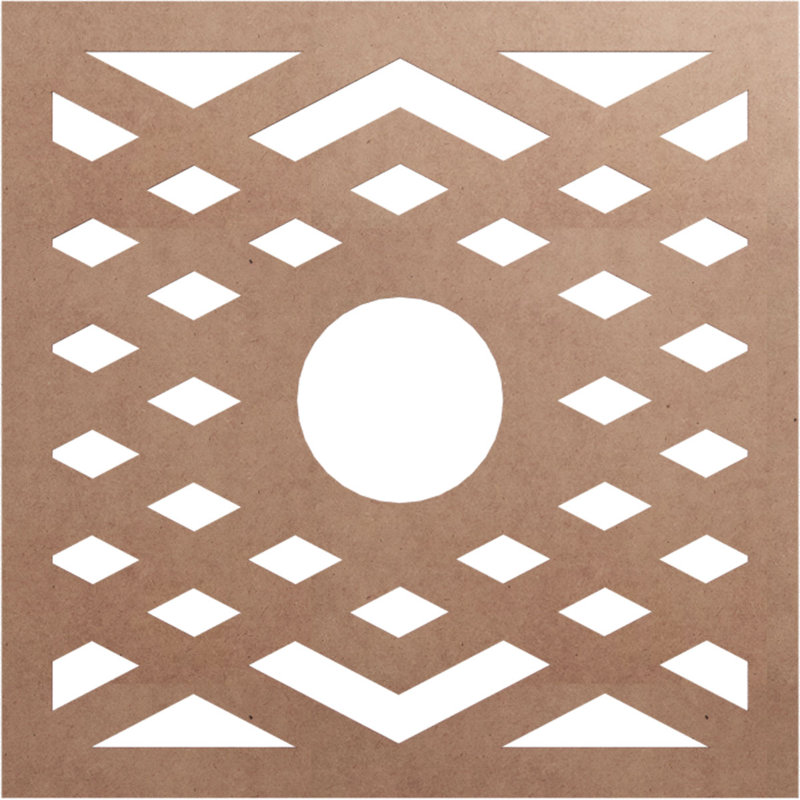 Médaillon de plafond à chevrons, Bois (qualité peinture), H 36 po x l 36 po x P 0,38 po
