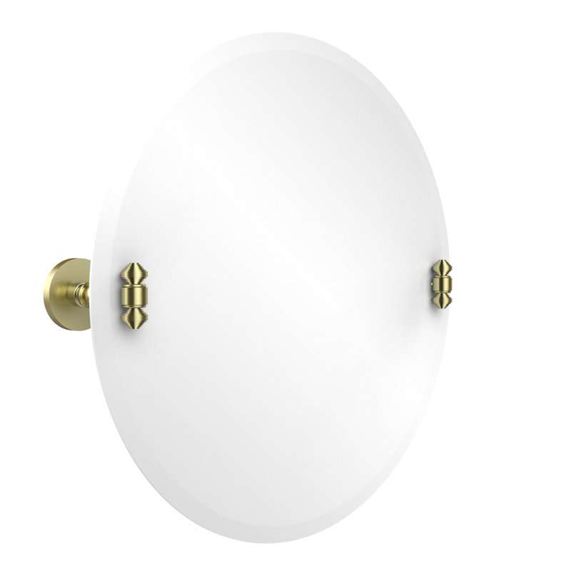 Miroir rond à inclinaison 22 po Gober, Laiton satiné