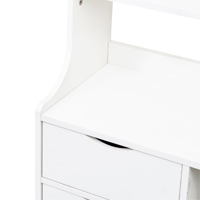 Table de chevet avec bibliothèque, Blanc
