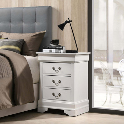 Citronelle Nightstand with 3 Drawers Bed Side Table Nightstand Bedroom End Tables
