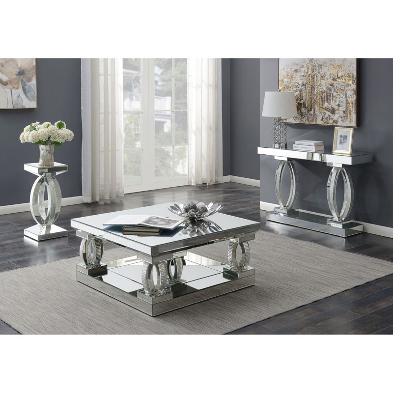 Canapé avec miroir en acrylique Drea Silver