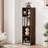 5-Cube Narrow Brown Bookcase, Small Storage Cabinet with Open Shelves (Set of 2)-428266948