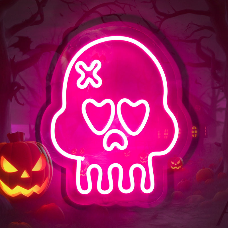 11.4" Skull with Scar Led Neon Sign