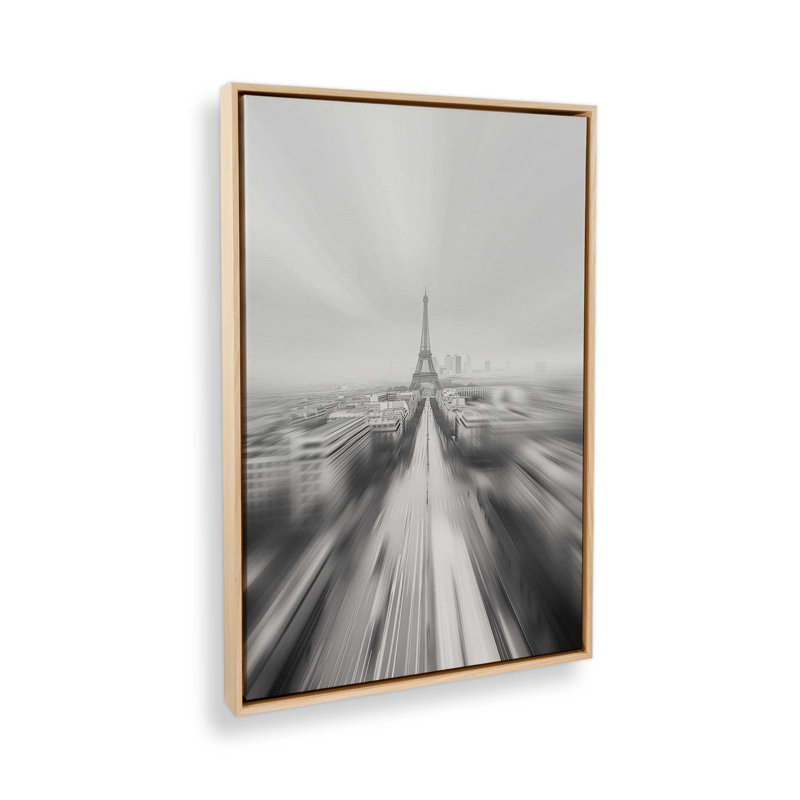 Impression sur toile Parisian Blur, H 18,75 po x l 12,75 po x P 1,75 po, Cadre américain en érable flottant