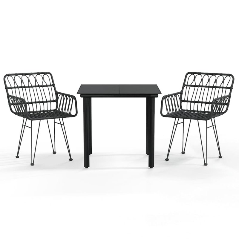 Ensemble repas d'extérieur 31,5 po Madancy Square, Noir, 2