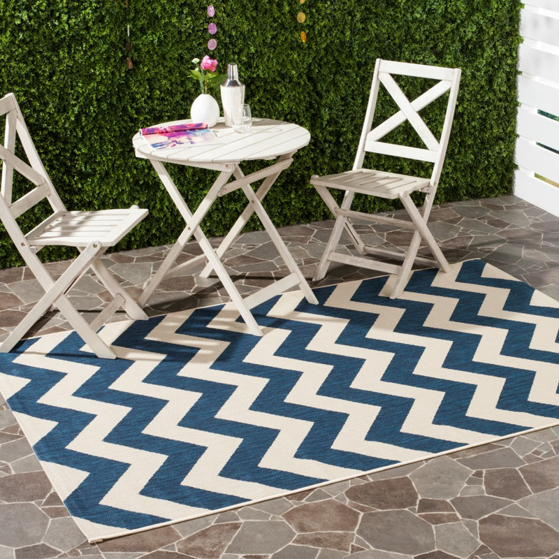 Shauna Navy/Neutral Rug, Rectangle 160 x 231 cm