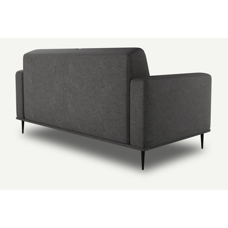 Daglas Modern Sofa, Black, 2, 77cm H x 164cm W x 90cm D