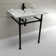 Ceramic Rectangular Console Bathroom Sink with Overflow