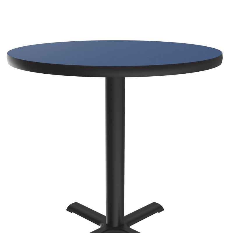 Table ronde pour salle de pause, Diamètre 36 po, bleu